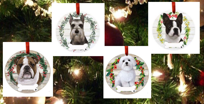 Dog Breed Wreath Ornaments